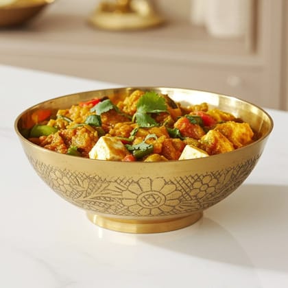 Brass Bowl Katora Embose Medium (ZMAS215 C)