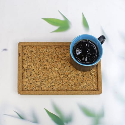 The Mohraj Cork Rectangular Serving Tray Eco Friendly Design  