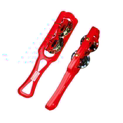 MAYAPURI Hand Cymbals Set | Khanjani Indian Musical Instrument, Multi-color Jhika (Pack of 4)