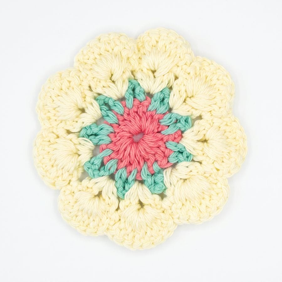 CROCHET FLORAL COASTERS - OFF- IVORY (SET OF 4)
