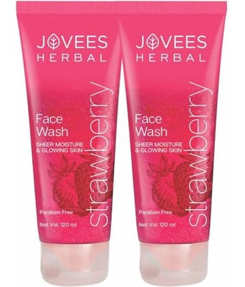 Jovees Herbal Strawberry Face Wash For Normal to Dry Skin For Glowing & Hydrating 120ml (Pack of 2)