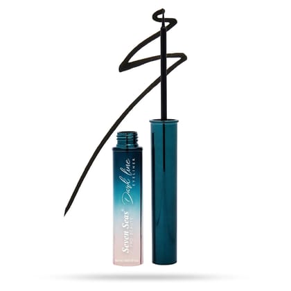 Seven Seas Dark Line Liquid Eyeliner - Black | Waterproof Eyeliner Long Lasting | Smudgeproof | Liquid Eyeliner for Face Makeup
