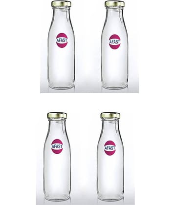 Somil Glass Storage Bottle, Transparent, Pack Of 4, 500 ml