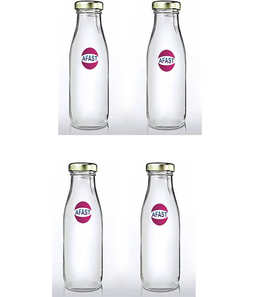 Somil Glass Storage Bottle, Transparent, Pack Of 4, 500 ml