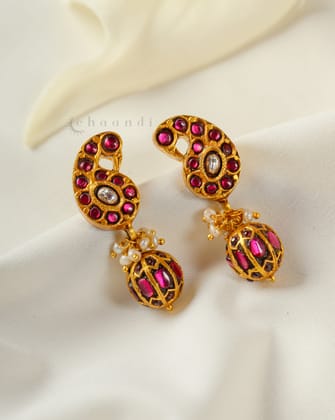 Gold Polish Silver Earrings CHE2113