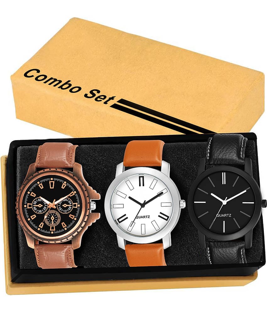 MIVAAN Multicolor Leather Analog Men's Watch