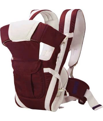 Baby Carrier Kids 4-in-1 Adjustable Baby Carrier Cum Kangaroo Bag/Honeycomb Texture Baby Carry Sling/Back/Front Carrier for Baby with Safety Belt and Buckle Straps (Brown)