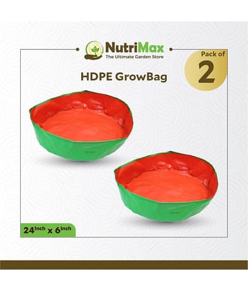 Nutrimax 200 GSM HDPE Grow Bags 24 inch x 6 inch Pack of 2 Outdoor Plant Bag
