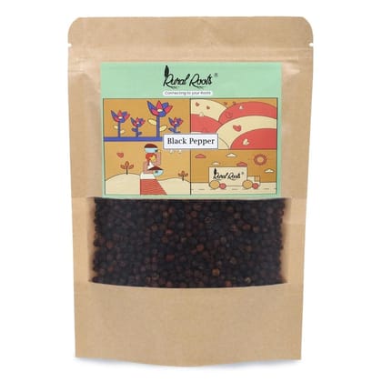 Rural Roots Black Pepper (Kali Mirch), 50g | Whole Natural Peppercorns | 100% Pure And Natural | Sabut Kali Mirch - Ideal For Cooking, Seasoning, And Health Benefits