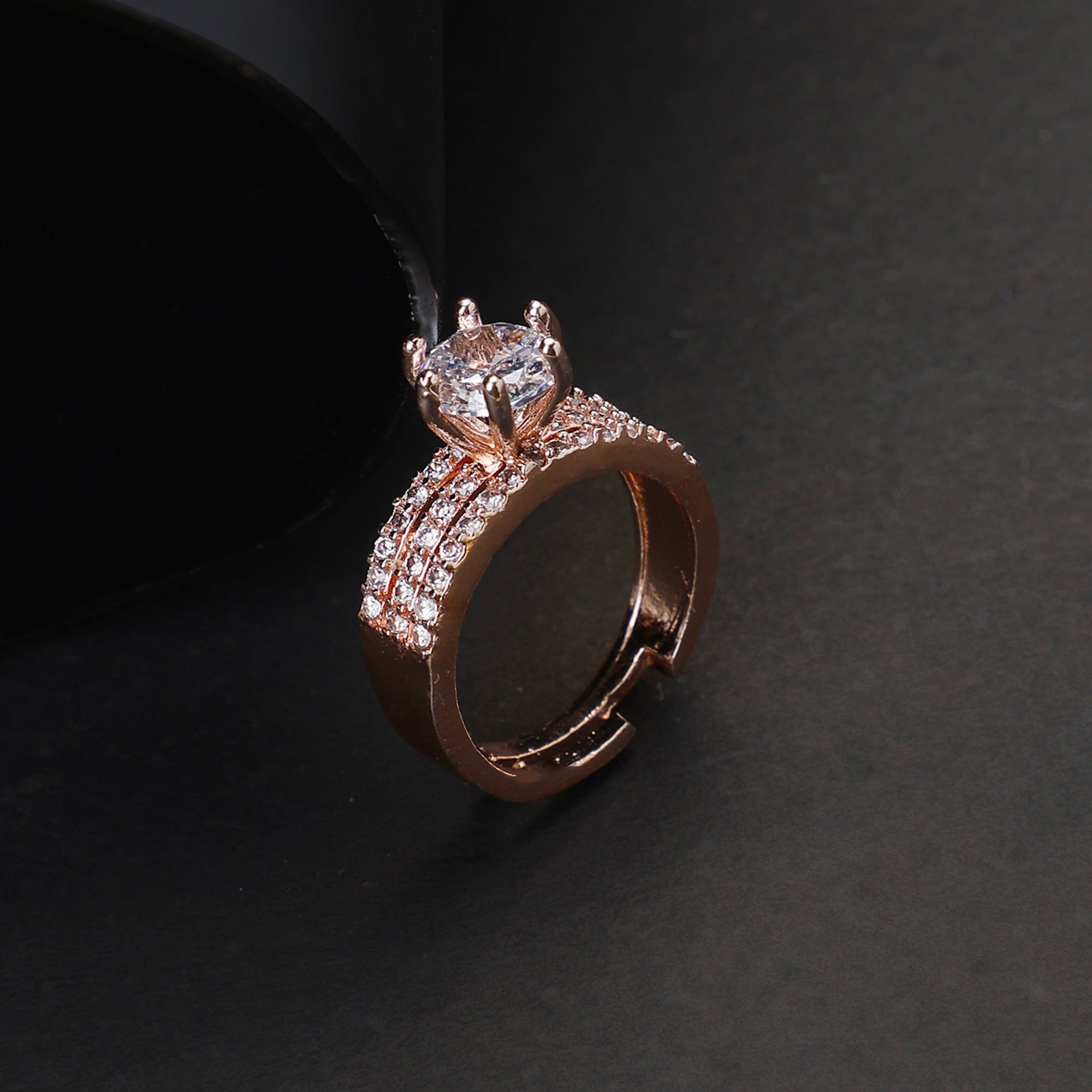 Stackable Band Ring-White / Rose Gold