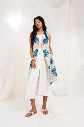 Printed Asymmetrical Overlay - Grey-XS