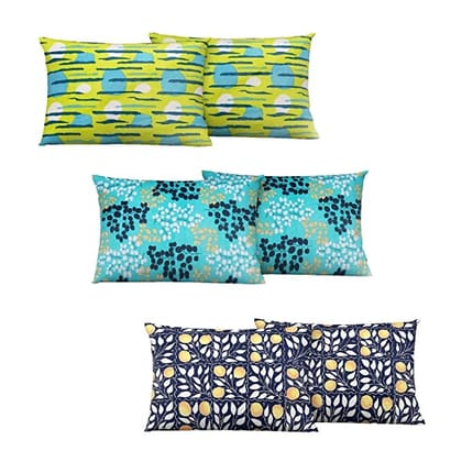 Multicolor Set of 6 Cotton Pillow Covers 18 x 28 Inchs (46 x 71, CM)-46 x 71 / Multicolor / PC_ASSORTED-3