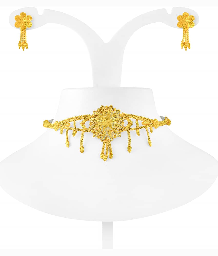 LUV FASHION White Brass Necklace Set ( Pack of 1 )