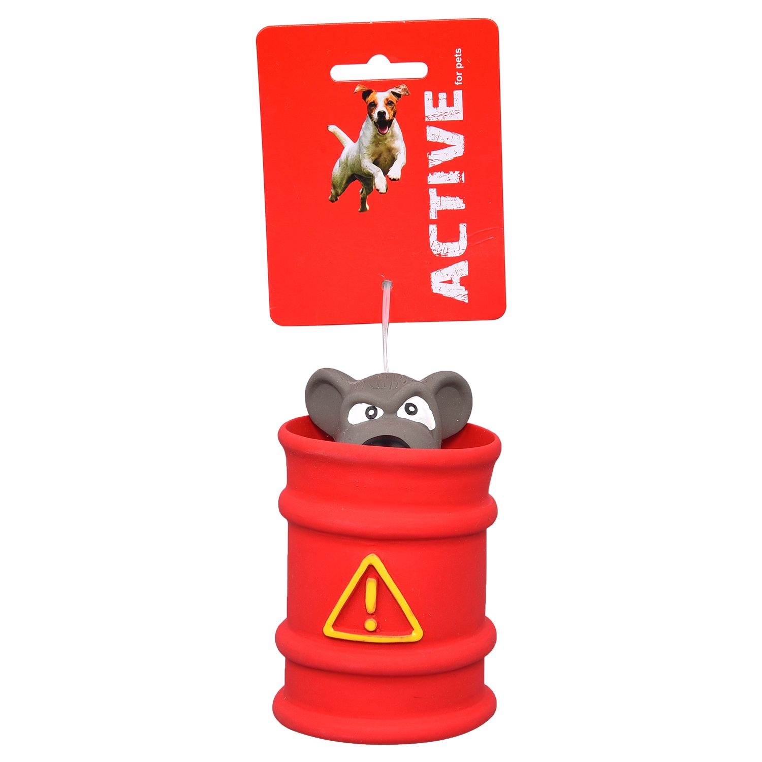 Active Latex Squeaky Pup Up Mouse In Oil Tank 11.7cm
