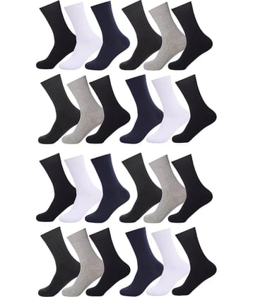 PLIMA Pack of 12 Men's Cotton Blend Full Length Socks ( Multicolor )