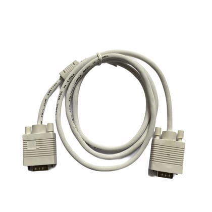 VGA Cable Male to Male 1.5 Yards Supports PC, Monitor, TV, LCD-LED, Plasma, Projector, TFT (White)
