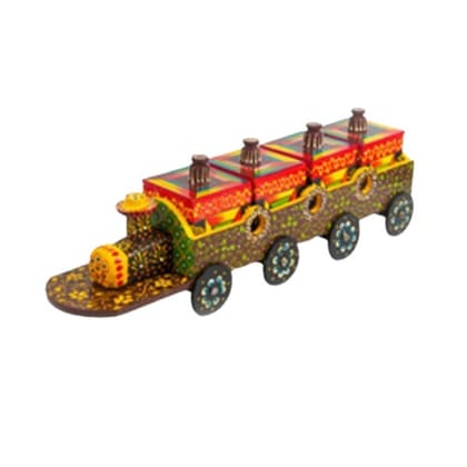 Wooden Serving Train Tray set Black and Red