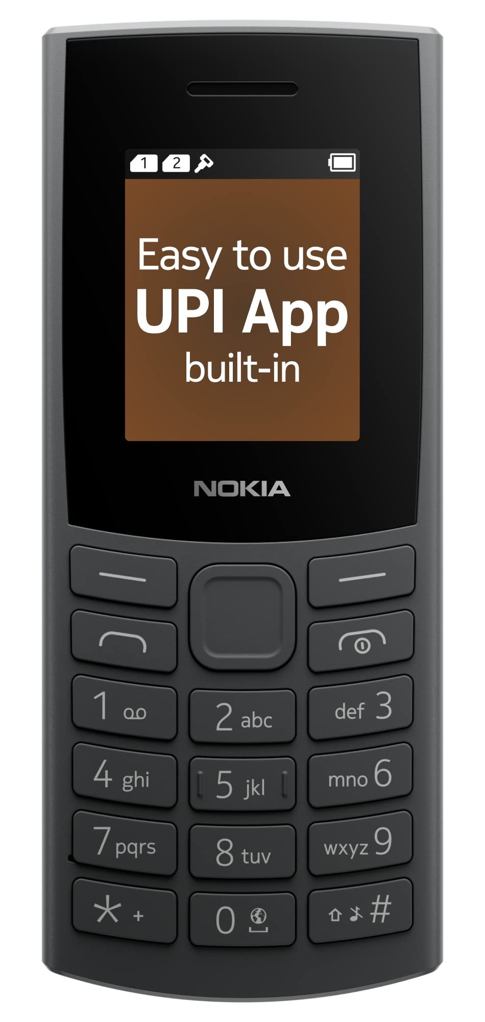 Nokia 106 4G Keypad Phone with 4G, Built-in UPI Payments App, Long-Lasting Battery, Wireless FM Radio & MP3 Player, and MicroSD Card Slot | | 1 Year Replacement Guarantee | Charcoal