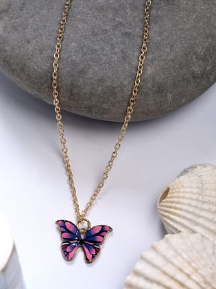 NVR Women's Gold-Plated Chain With Butterfly Pendant-Onesize / Gold / Alloy