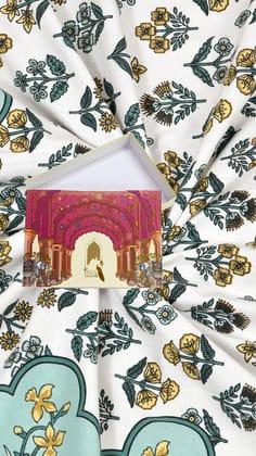 Gift Box with Floral Print Cotton Double King Bedsheet with 2 Pillow Covers-Ethnic Motifs / Double King (90X108 Inches) / Regular