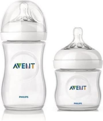 Philips Avent 260ml Natural Feeding Bottle SCF033/10  With 125ml Natural Feeding Bottle SCF030/10