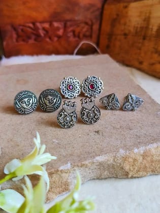 Oxidised Brass Earrings Combo for Dailywear | Sarichka
