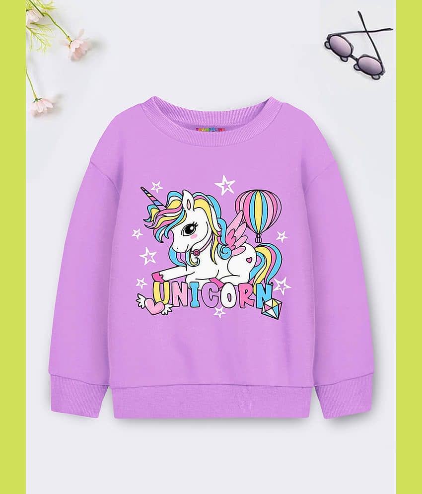 Trampoline Single Girls Cotton Blend Sweatshirt ( Pink )