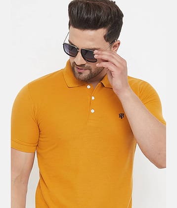 The Million Club Pack of 1 Cotton Blend Regular Fit Solid Half Sleeves Men's Polo T Shirt ( Mustard )