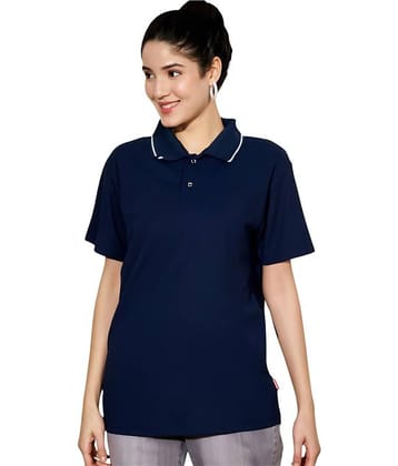 Leotude Women Cotton Blend Printed Regular Fit Round Neck T-Shirt ( Navy )