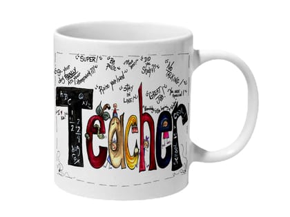 Multicolor Teacher And Remarks Ceramic Mug