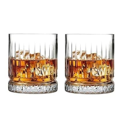 Crystal Square Whiskey Glass |330 ML | Clear Heavy Base Rocks Barware Glasses |Diamond for Scotch, Brandy Glass and Cocktail Drinks for Wine, Beer Party