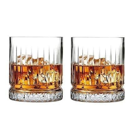 Crystal Square Whiskey Glass |330 ML | Clear Heavy Base Rocks Barware Glasses |Diamond for Scotch, Brandy Glass and Cocktail Drinks for Wine, Beer Party