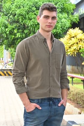 Freedom - Soft Corduroy Shirt - Olive-XL-44 / OLIVE
