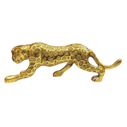 Aluminium Leopard Showpiece Statue for Luxury Home Decor Accent, Height : 7.5 Inch (ASMAS535 F)