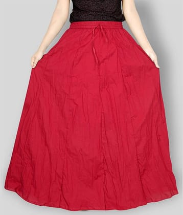 Sttoffa - Red Cotton Women's Broomstick Skirt ( Pack of 1 )