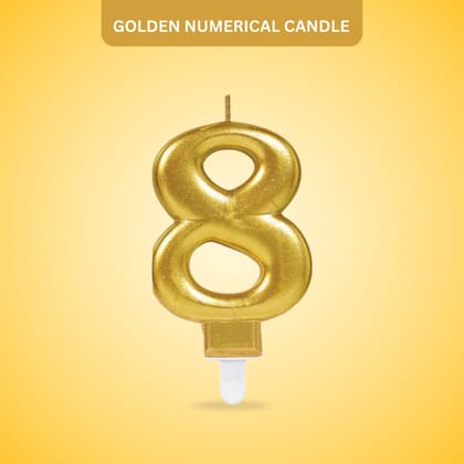 Golden Numerical Candle No. 8 - 3"