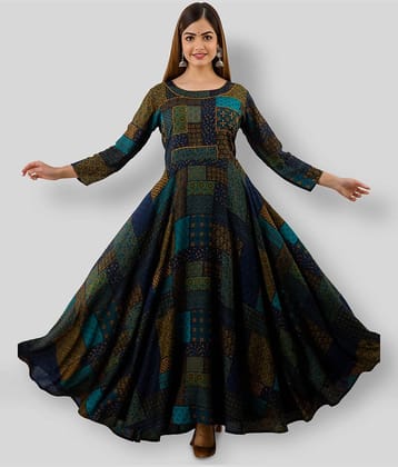 Lee Moda - Multicolor Rayon Women's Anarkali Kurti ( Pack of 1 )