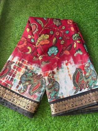 Fancy Kalamkari print saree  