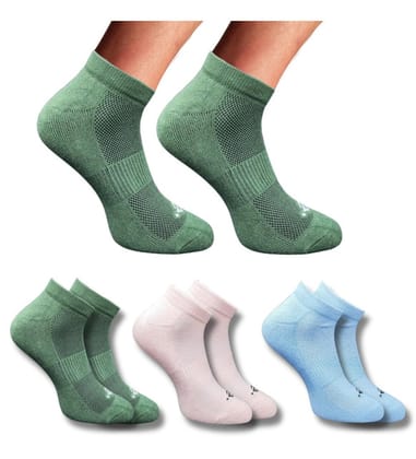 3-Pair Set Unisex Casual Cotton Printed Low Cut Socks (Multicolor)