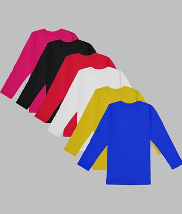 Santee Pack of 6 Girls Cotton Blend T-Shirt ( Multicolor )