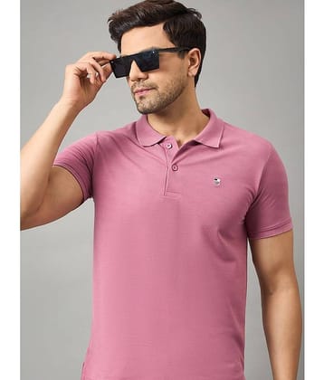 zigo Pack of 1 Cotton Blend Regular Fit Solid Half Sleeves Men's Polo T Shirt ( Pink )