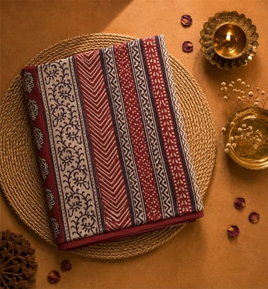 Hand Block Printed Bagh Kosa Silk Saree 
