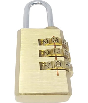 Unikkus 3 Digits Brass Made Safety Number Combination Lock for Luggage, Bag, Suitcase and multi-purpose