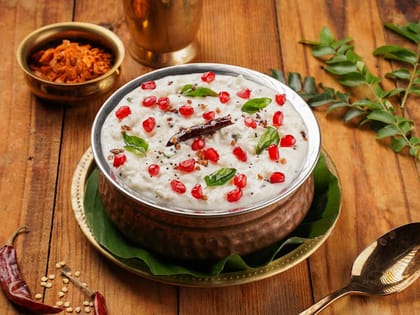 Curd Rice With Pomegranate