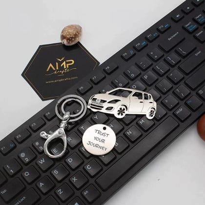 Maruti Suzuki Swift (Old) Keychain-Side View / Silver