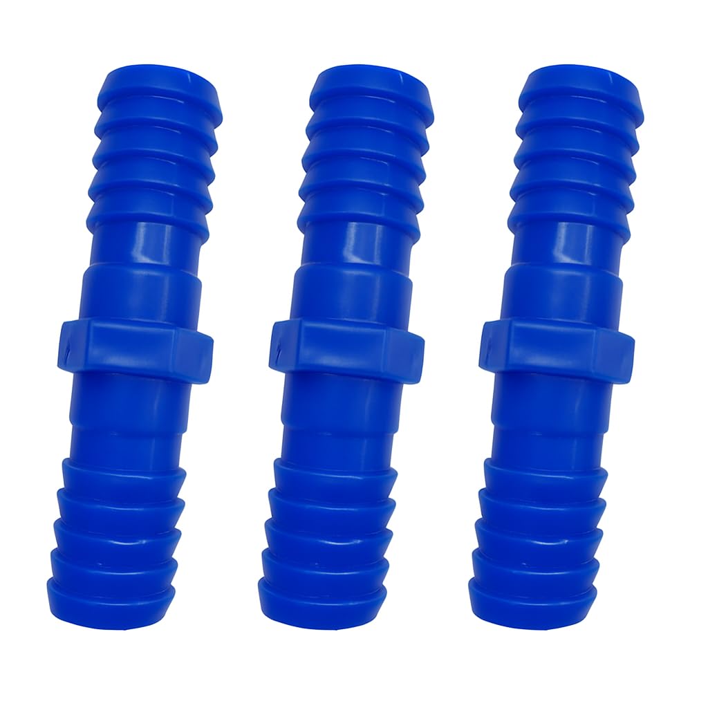 � Inch Hose Pipe Connector (Pack of 3) | Broken Green Hose Pipes Joint Connector | Water Tap Connecting for 0.75 Inch | PVC Rubber Plastic Pipe Jointer Supporter | Collar