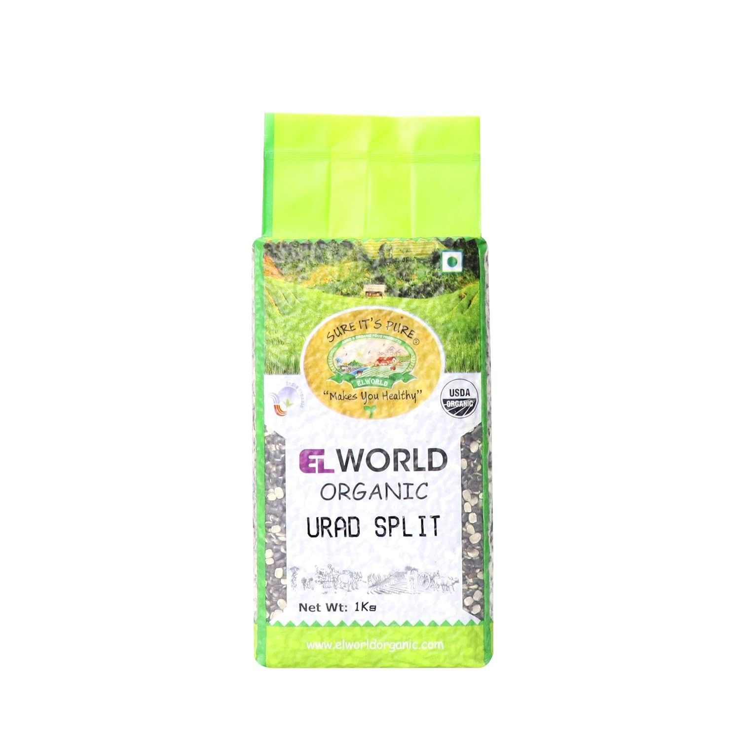Elworld Agro & Organic Food Products Urad Split 1Kg