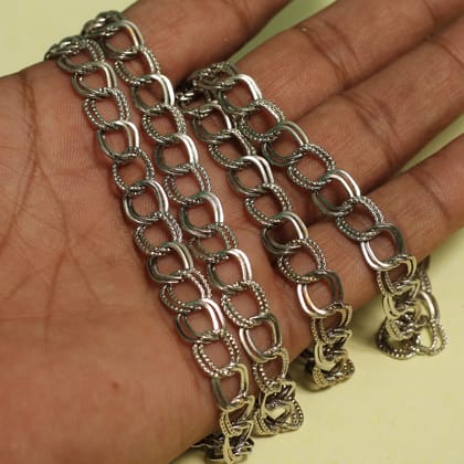 1 Mtr Metal Chain Silver-Silver
