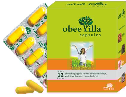 PRM Obee Villa Ayurvedic Capsule, Helpful for Obesity 30 Cap (Pack of 2)