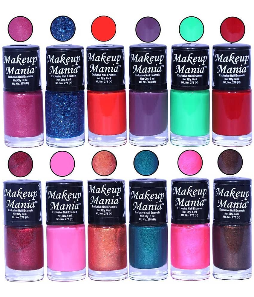 Makeup Mania Nail Polish Set of 12 Pcs, Nail Paint of 6ml each x 12 Pcs, MultiColor Combo Set No.103